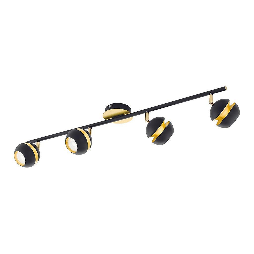 Eglo Lighting Nocito 4 Light Spotlight Matt Black, Gold, GU10