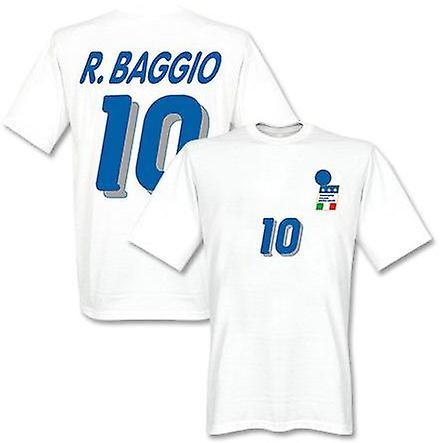 Gildan Roberto Baggio Italy 1994 Away T-Shirt (White) Medium (38-40 inch)