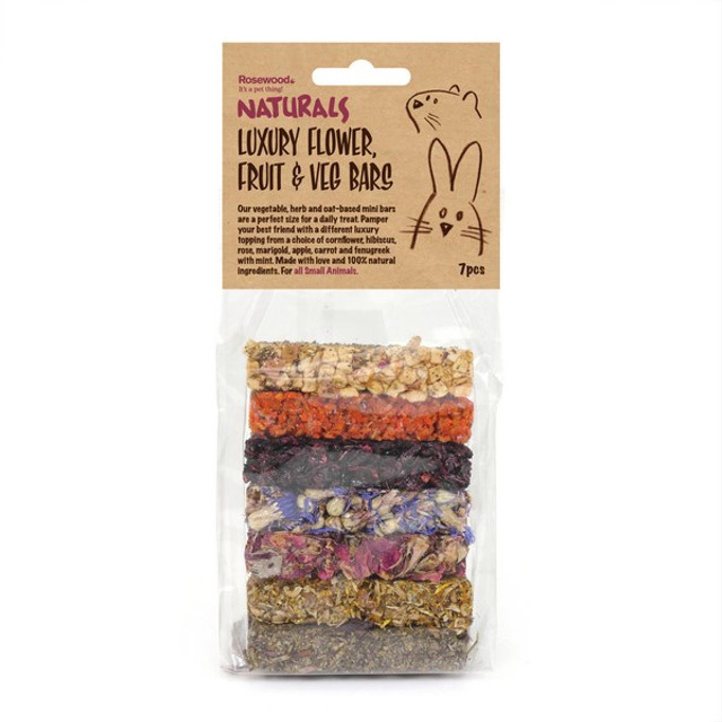 Rosewood Naturals Luxury Flower, Fruit & Veg Bar Treats for Small Animals Case 6