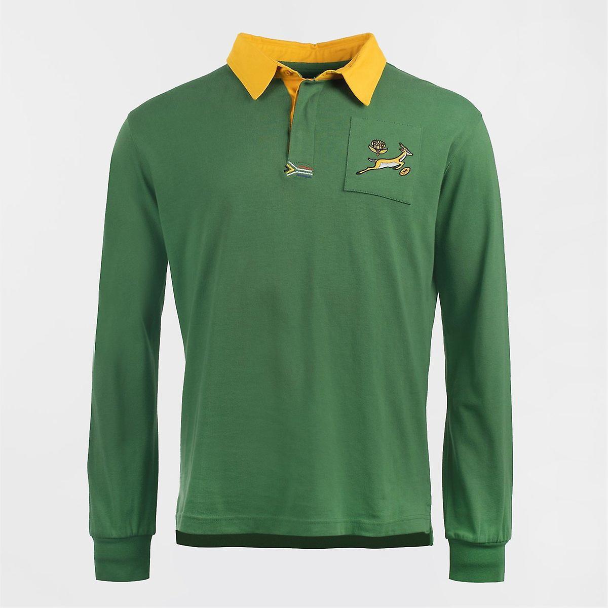 White Gold Rugby KooGa South Africa Vintage Shirt Green/Yellow L