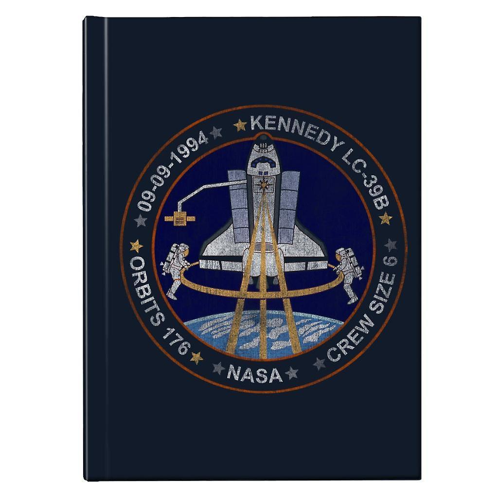 NASA STS 64 Discovery Mission Badge Distressed Hardback Journal Navy Blue 13 x 18.5 cm