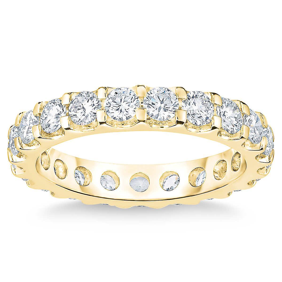 Pompeii3 2 Ct Lab Grown Diamond Eternity Ring Womens Wedding Band 14k Yellow Gold 4