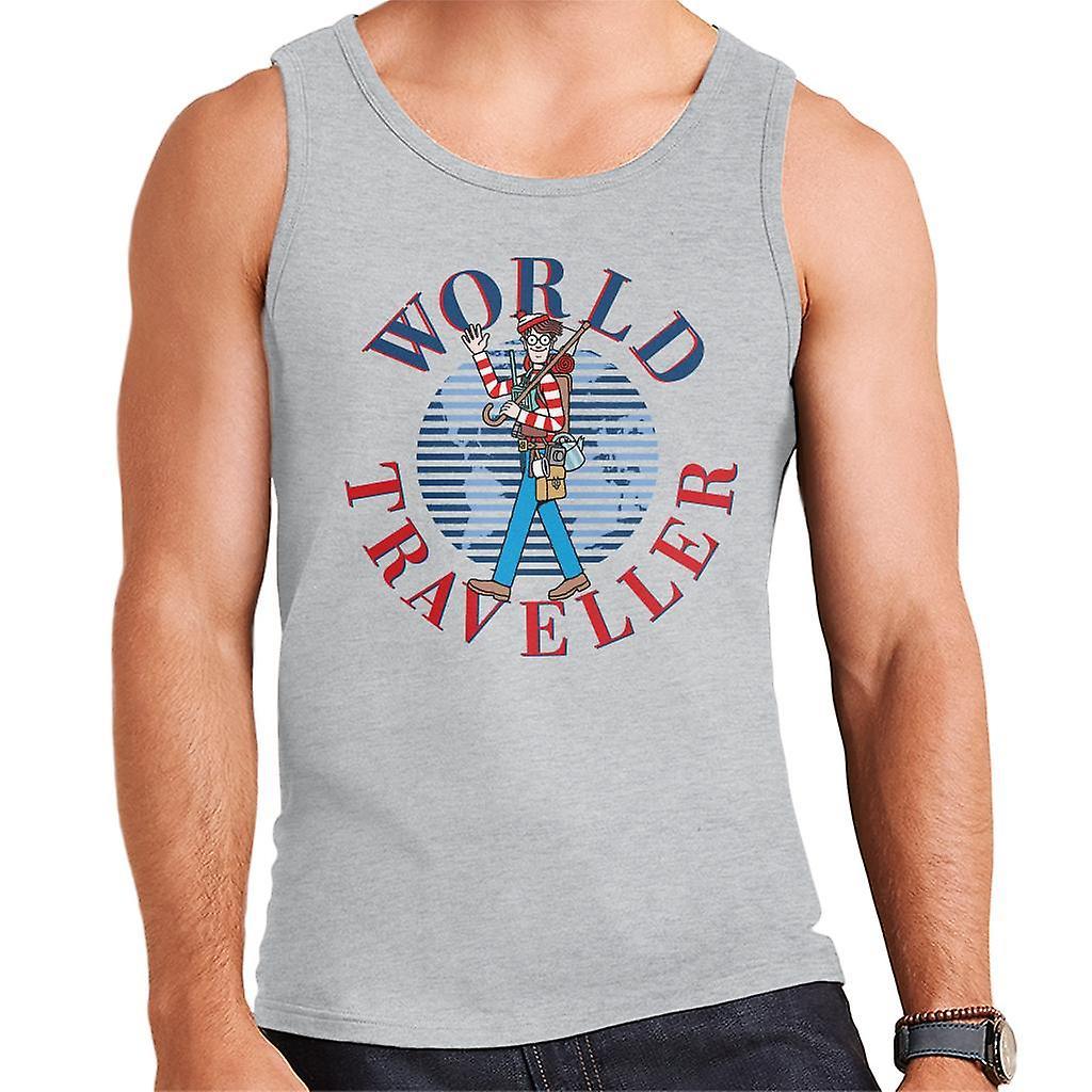 Wheres Wally Where's Wally World Traveller Men's Vest Heather Grey X-Large