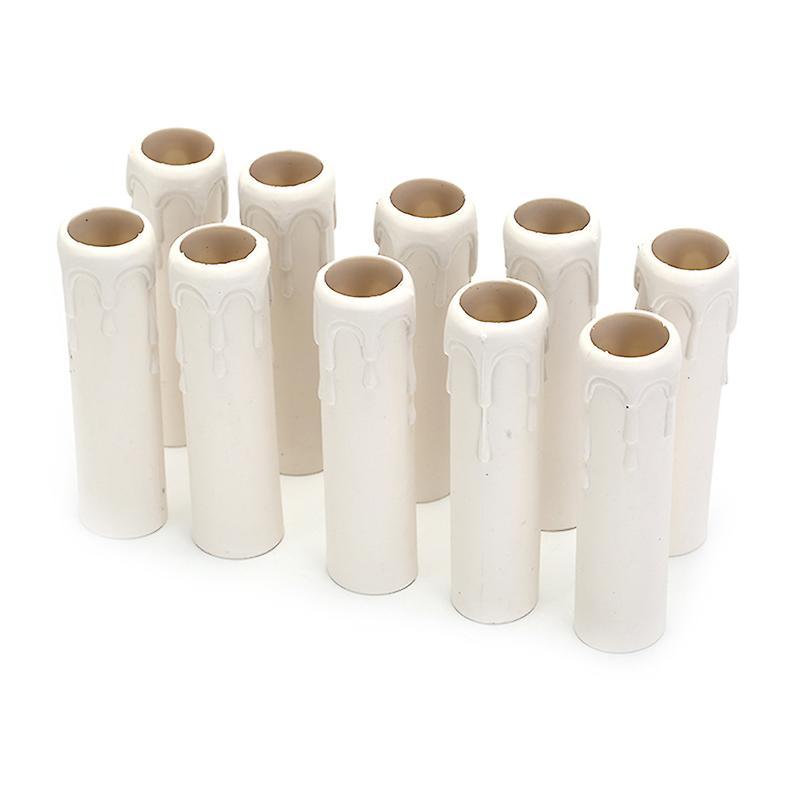 Shanghai Yiting Trading Co Ltd 10Pcs Plastic Drip Candle Tube for Chandelier Light Bulb Covers Sleeve White