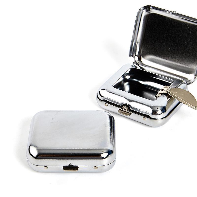 He Fei Mao Qiang Dian Zi Shang Wu You Xian Gong Si Stainless Steel Square Pocket Ashtray metal Tray With Lids Portable Ashtray HFMQV One Size