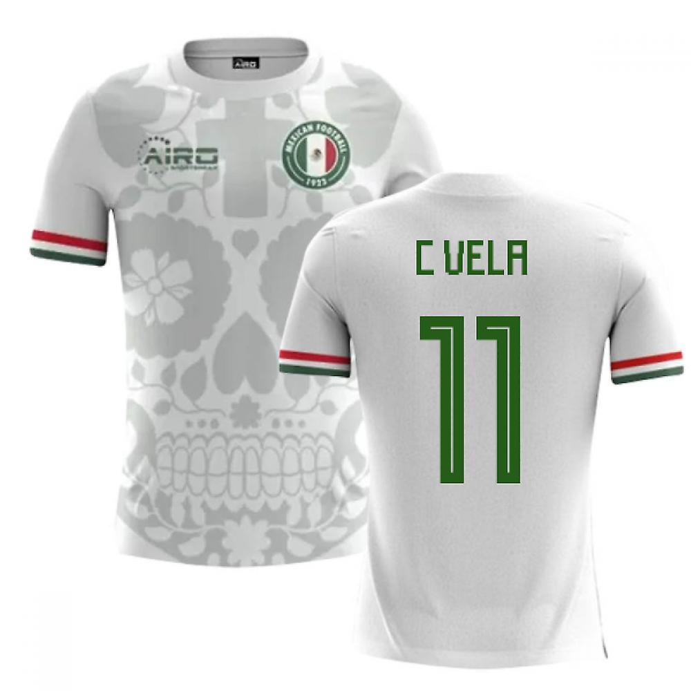 Airo Sportswear 2024-2025 Mexico Away Concept Football Shirt (C.Vela 11) - Kids White XLB