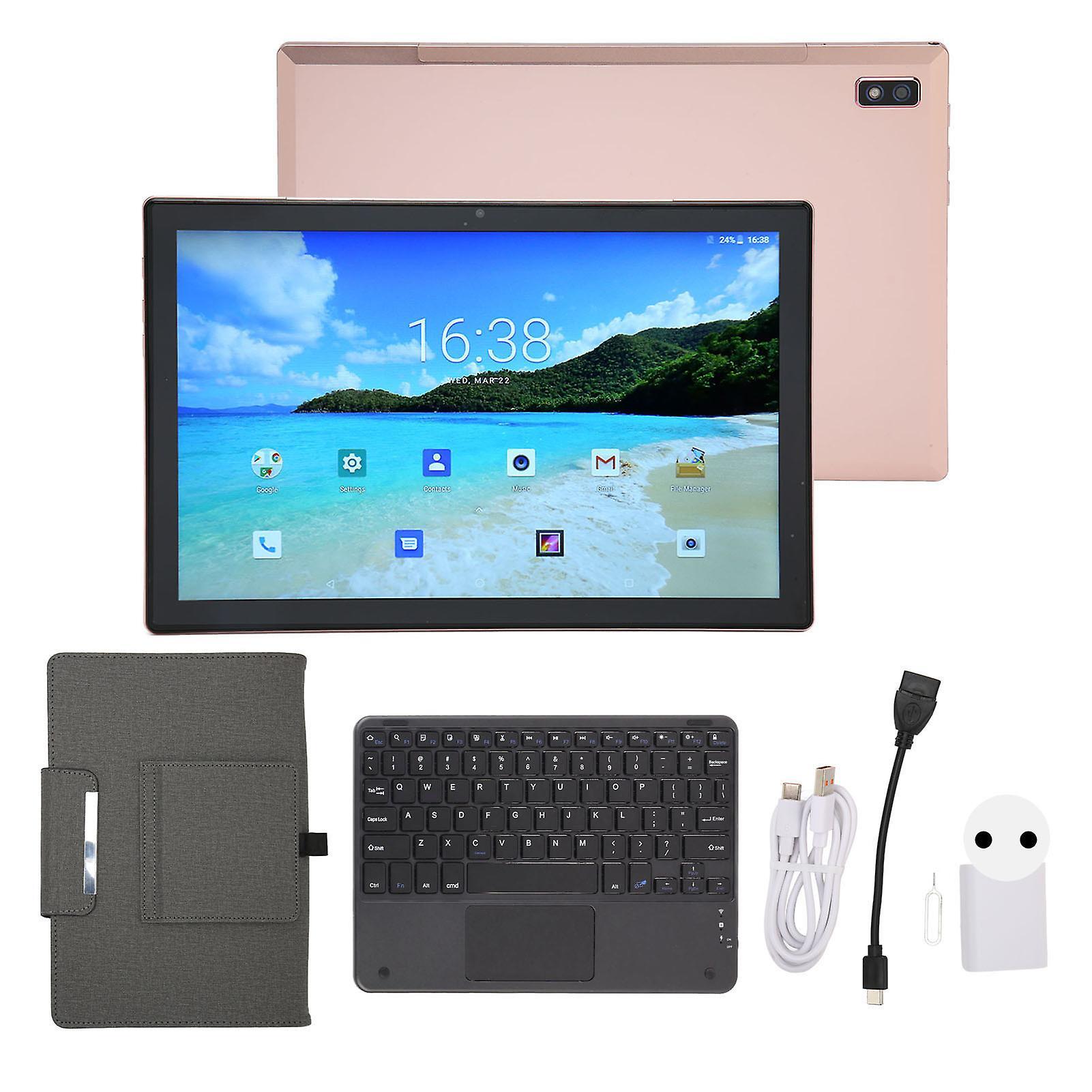 Tablet with Keyboard Octa Core 10.1 Inch Tablet with 8GB RAM, 256GB ROM, 4G LTE, 5G WiFi, Keyboard Case - Golden