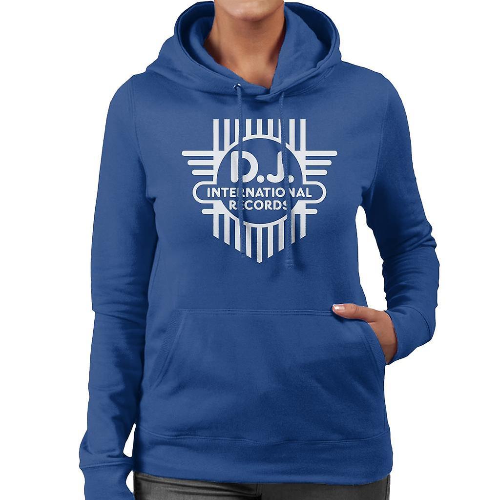 DJ International Classic Cross Logo Women's Hooded Sweatshirt Royal Blue X-Large