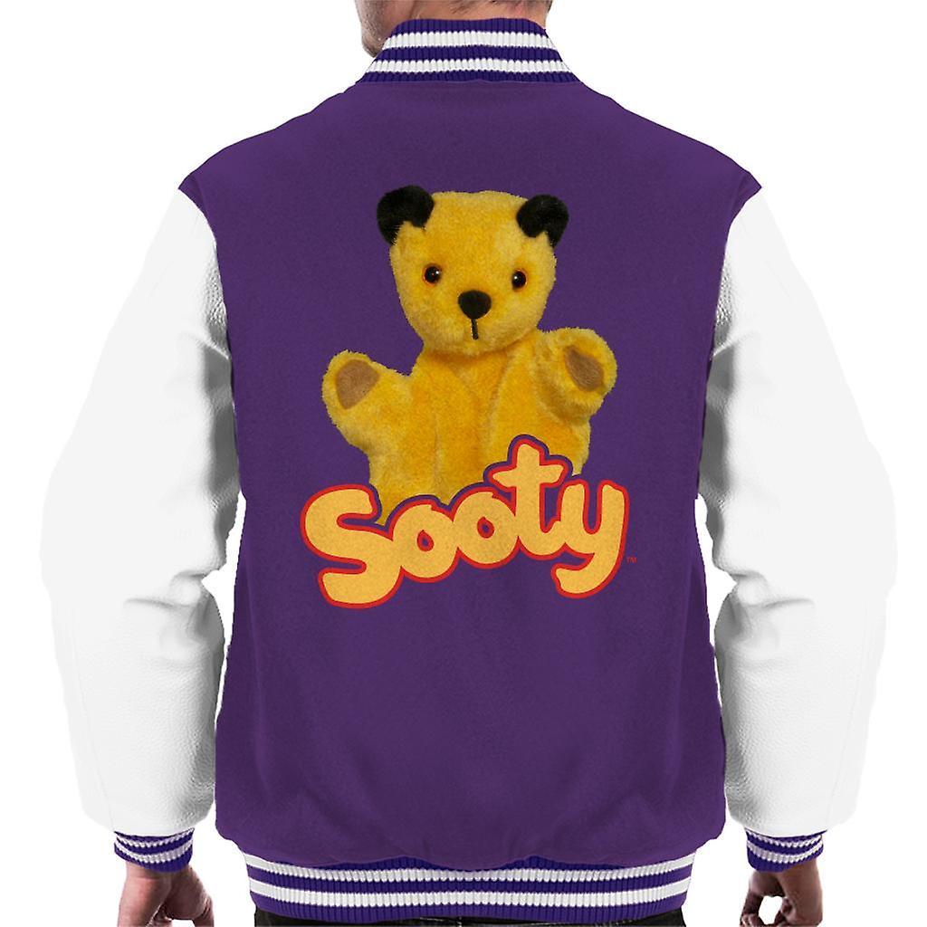 Sooty Wave Logo Men's Varsity Jacket Purple/White XX-Large