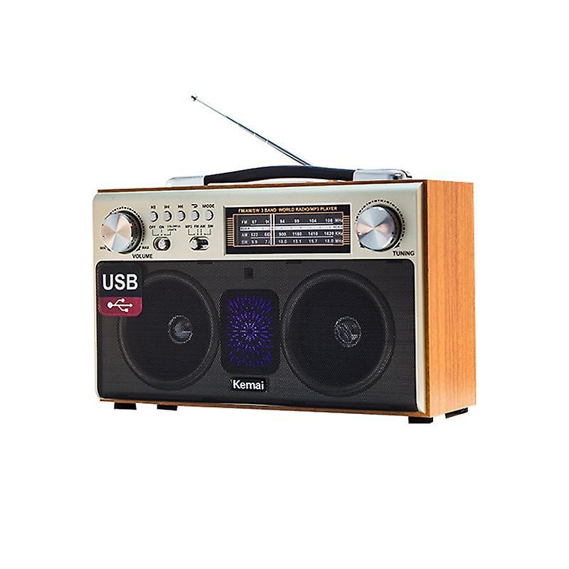 Speakers Wooden Retro Radio Wireless Bluetooth Speaker High Quality  Home Tri-band FM  Subwoofer Mobile Phone TF Card USB Colum Audio Components