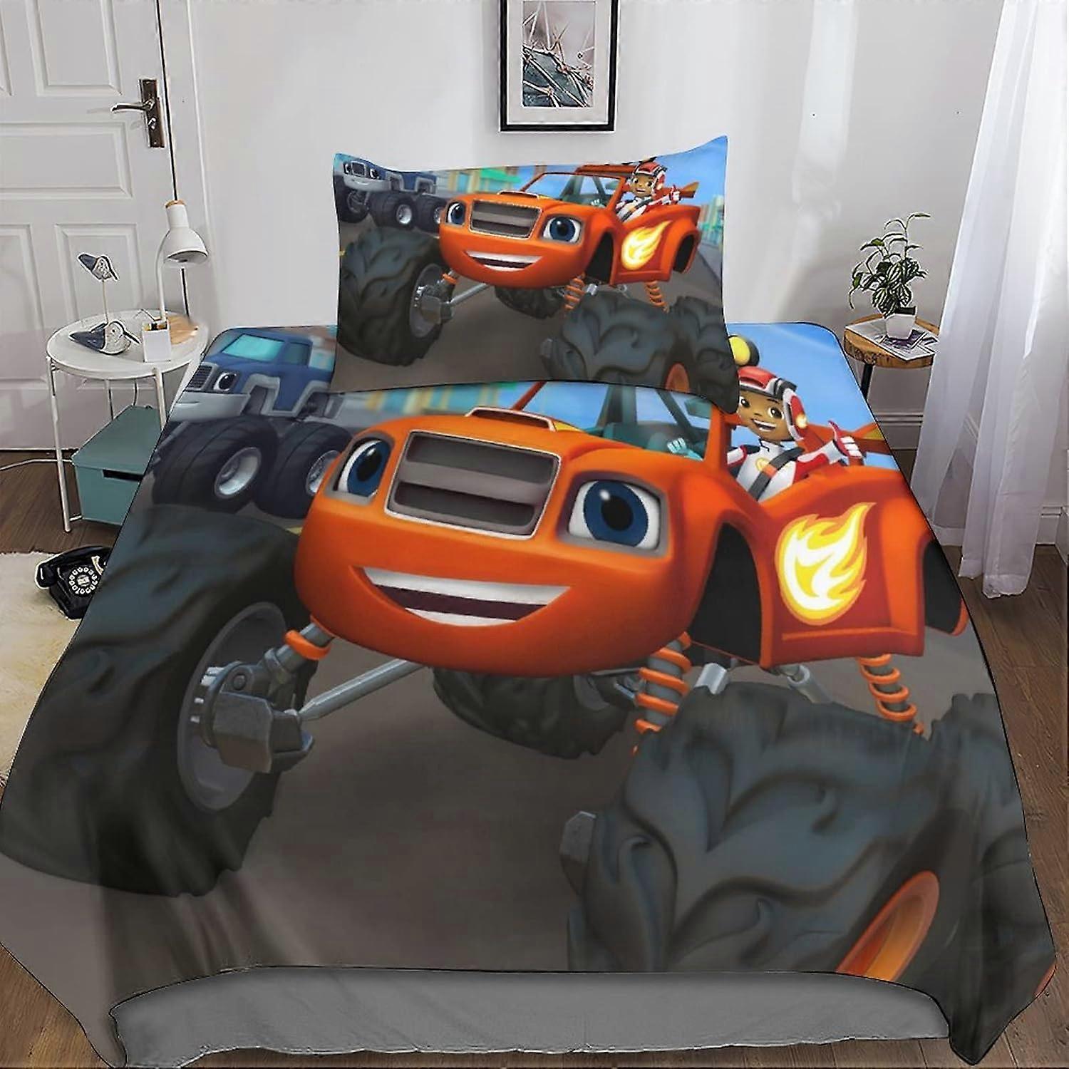 Kerota D Blaze And The Monster Machines Duvet Cover, Blaze And The Monster Machines Printed Bedding Set Person Girl Boy Microfiber Bedding Set Av 1...