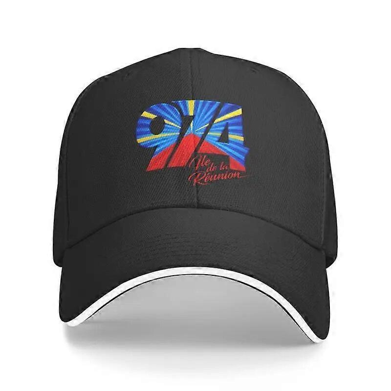 Redkid Personalized 974 Reunion Island Logo Baseball Cap Sun Protection Women Men's Adjustable Reunionese Proud Dad Hat Summer black