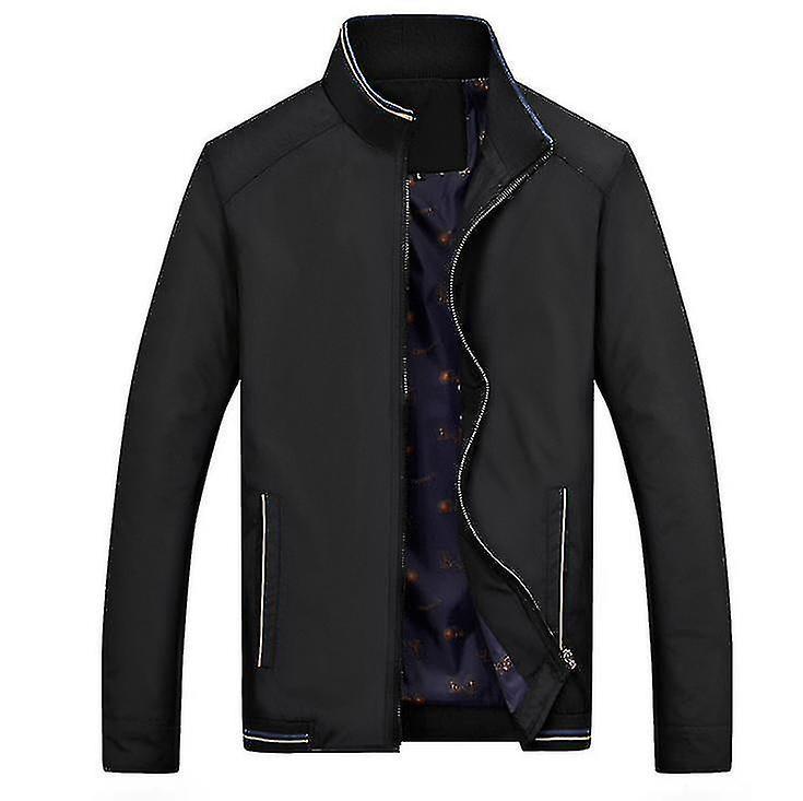 Yesfit Autumn And Winter Men's Thin Jacket Modern Casual Men's Zipper Stand Collar Jacket black