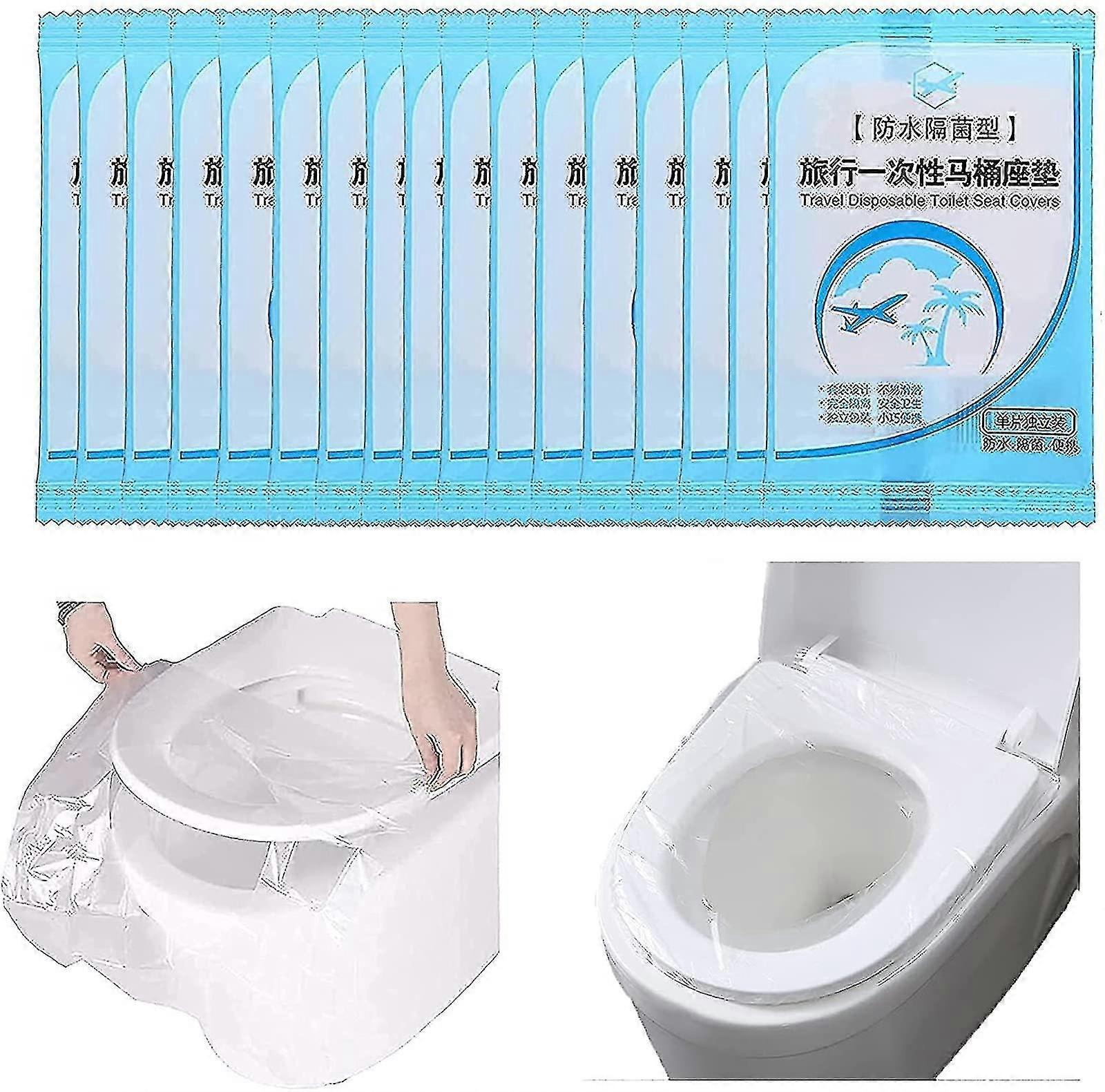 Tinor 50pcs Disposable Plastic Toilet Seat Cover, Disposable Plastic Toilet Seat Cover Waterproof, Disposable Plastic Toilet Seat Cover