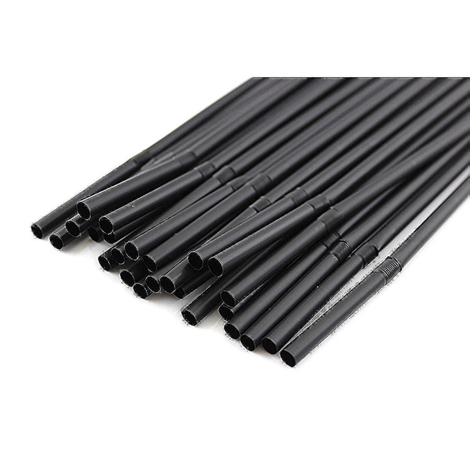 Xrelv 100/1000pcs Black Flexible Drinking Straws Wedding Party New Arrival