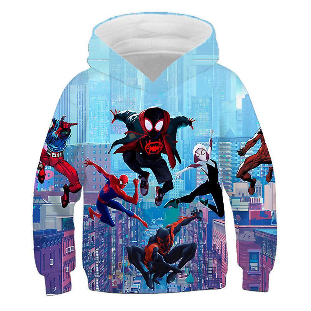 Vicbuy Kids Spider-man Printed Hoodies Long Sleeve Hooded Sweatshirt Pullover Jumper Tops Gift A 6-7 Years