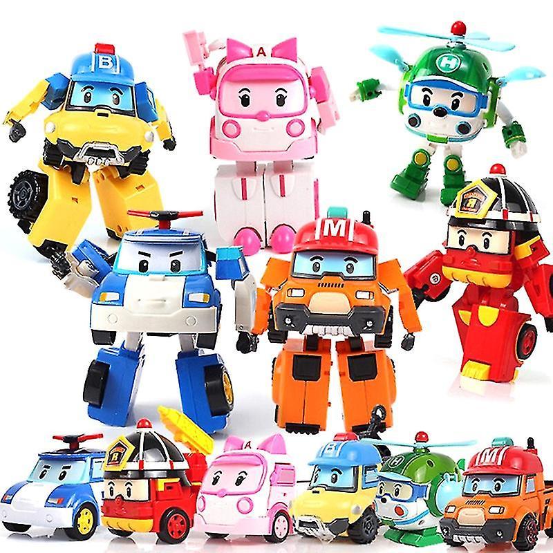 Yxuo Poli Transformation Toy Set Poli Transformation Police Car Rescue Team Auto Robot