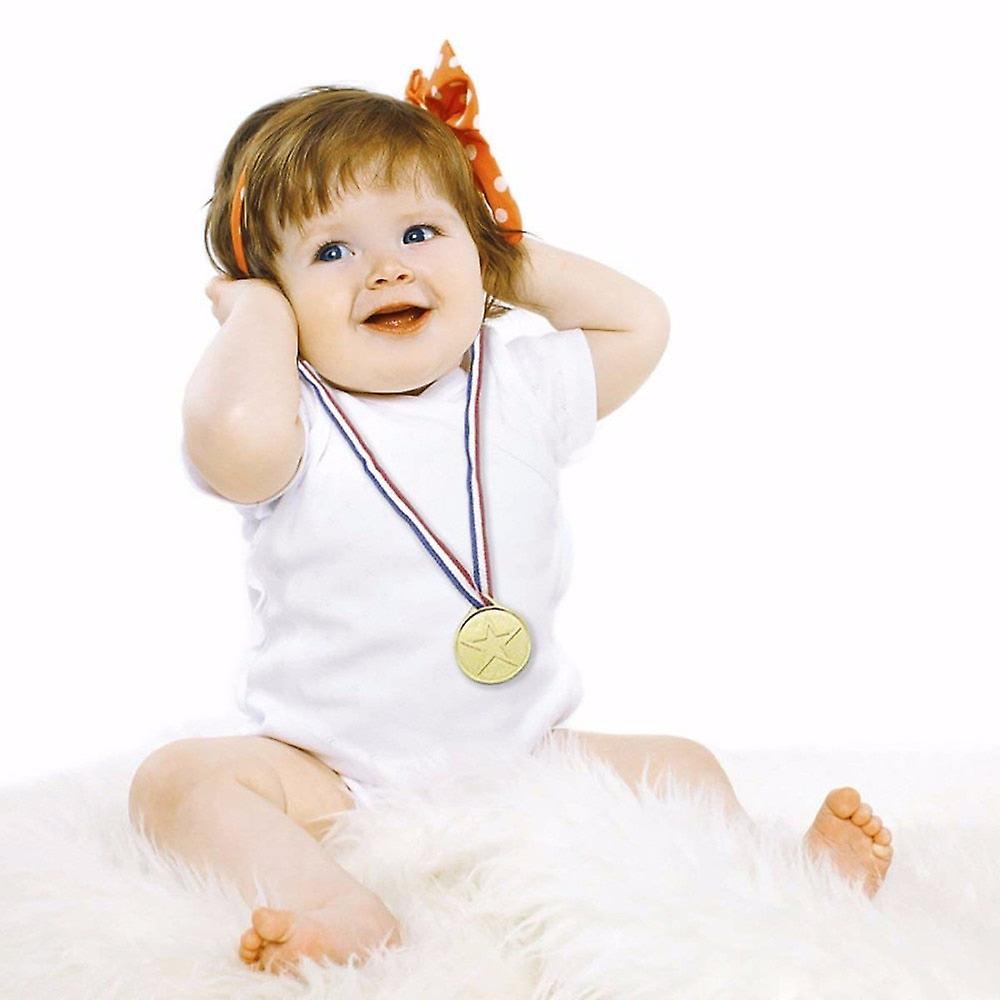 Slowmoose Plastic Gold Medals- Sports Prize Awards Kids Party, Fun Photo Props Supplies