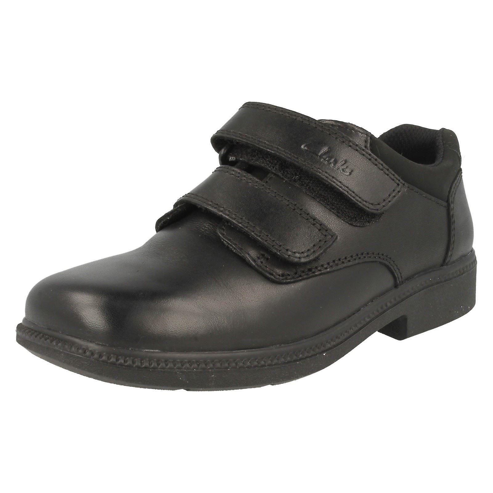 Boys Clarks Leather Classic School Shoe Deaton Black UK 10 Infant