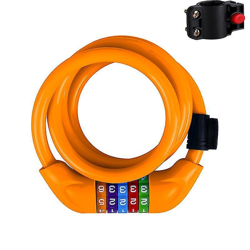 Lanou Children's Security Bicycle Lock, Colourful Combination Lock Orange