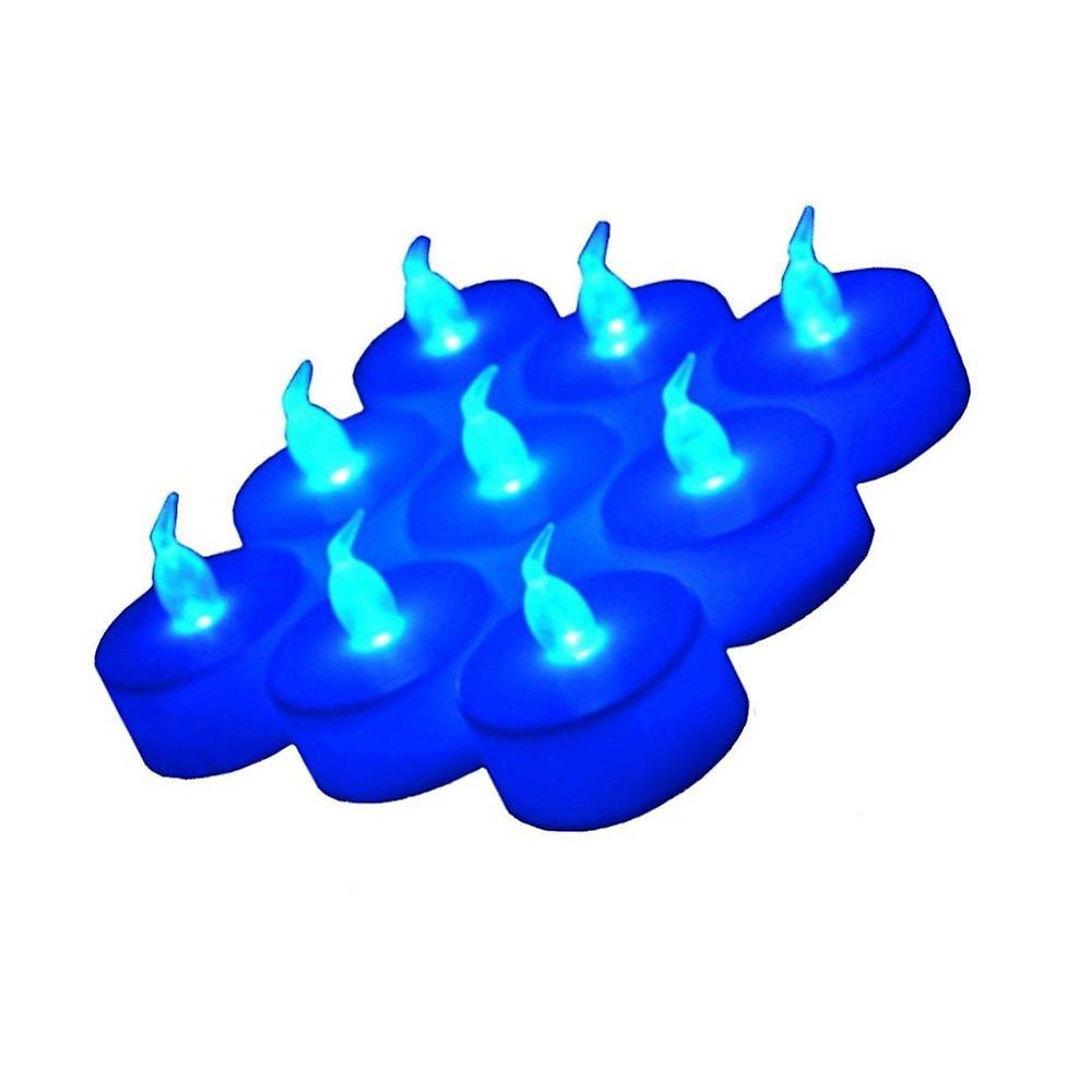 unbrand 24 Pack Led Flickering Flameless Tealight Candle Blue