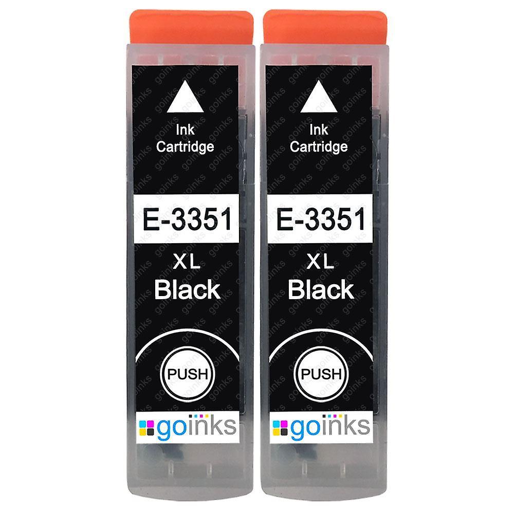 2 Black Ink Cartridges to replace Epson T3351 (33XL Series) Compatible/non-OEM from Go Inks