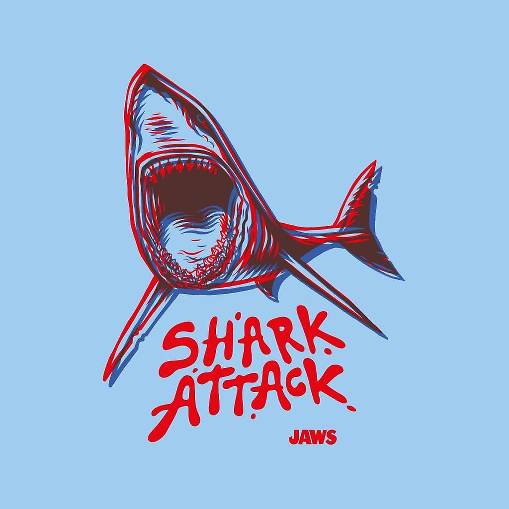 Jaws Neon Shark Attack Women's Hooded Sweatshirt Sky Blue Small