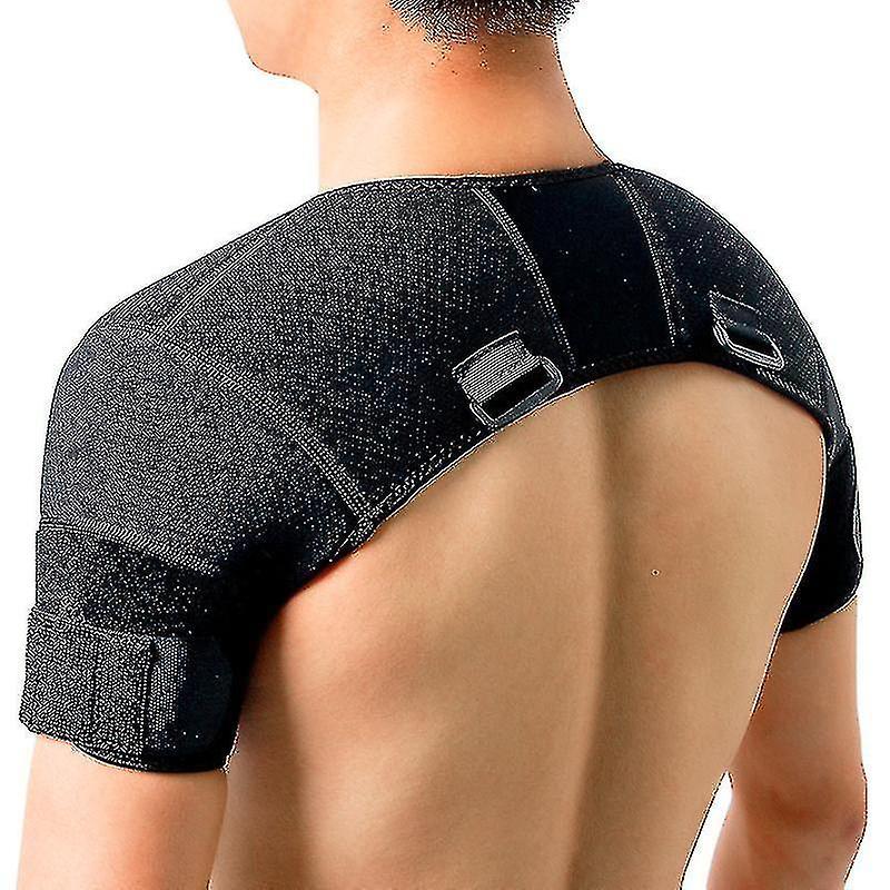 Rotator Cuff Brace Black Double Shoulder Wrap Brace Rotator Cuff Arm Pain Relief Hot Therapy For Man And Women Flexible XL