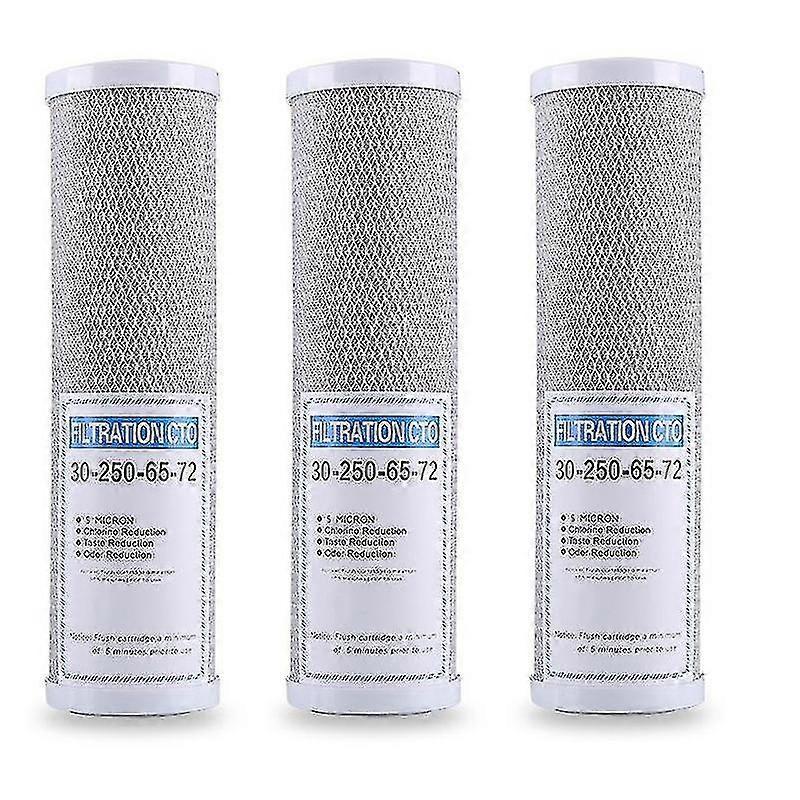 Yuheng 3pcs Water Filter Activated Carbon Filter 10 Inch Replacement Purifier Cto Block Carbon Filter