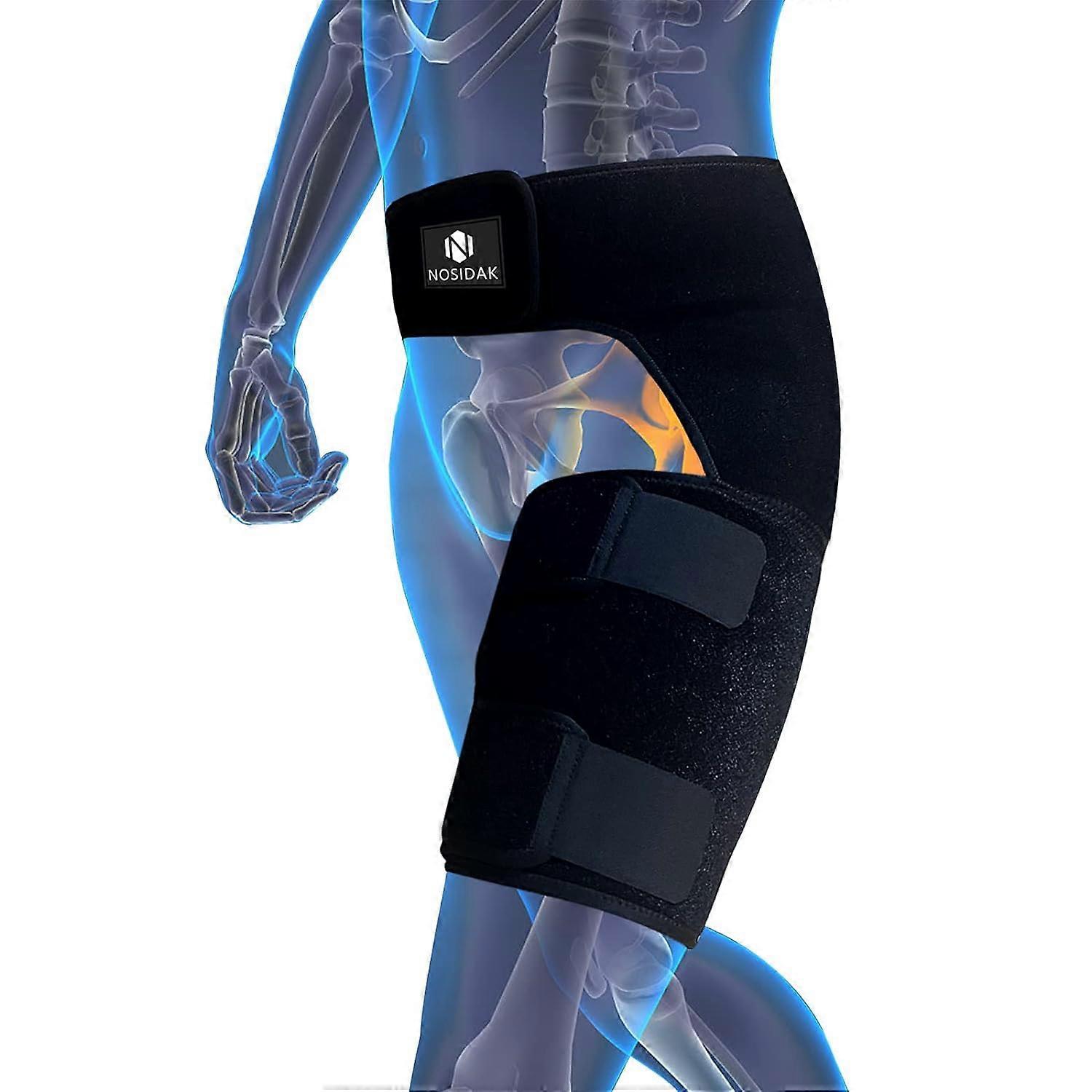 Qin Hip Support for Sciatica Pain Relief, Thigh Compression Sleeve, Adjustable Sacroiliac Belt for SI Joint, Sciatic Nerve, Hip Replacement, Hip Fl...