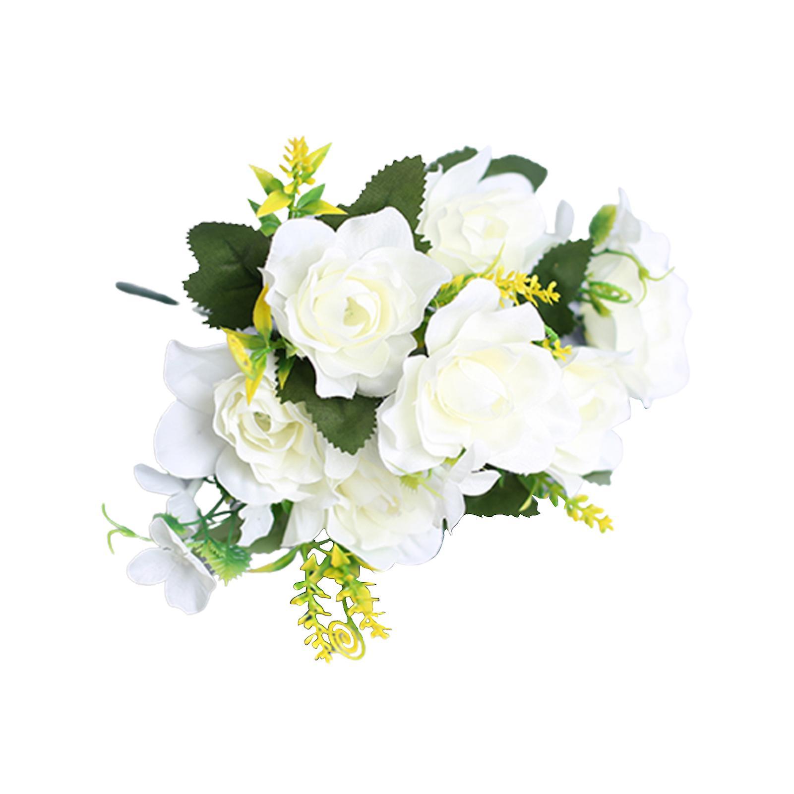 Naievear 1pc Artificial Gardenia Decorative Lifelike Faux Silk Flower Diy Fake Floral Simulation For Home White