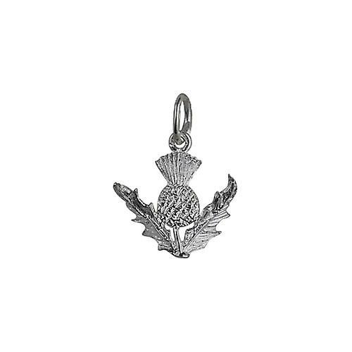 British Jewellery Workshops Silver 15mm Scotish Thistle Pendant or Charm