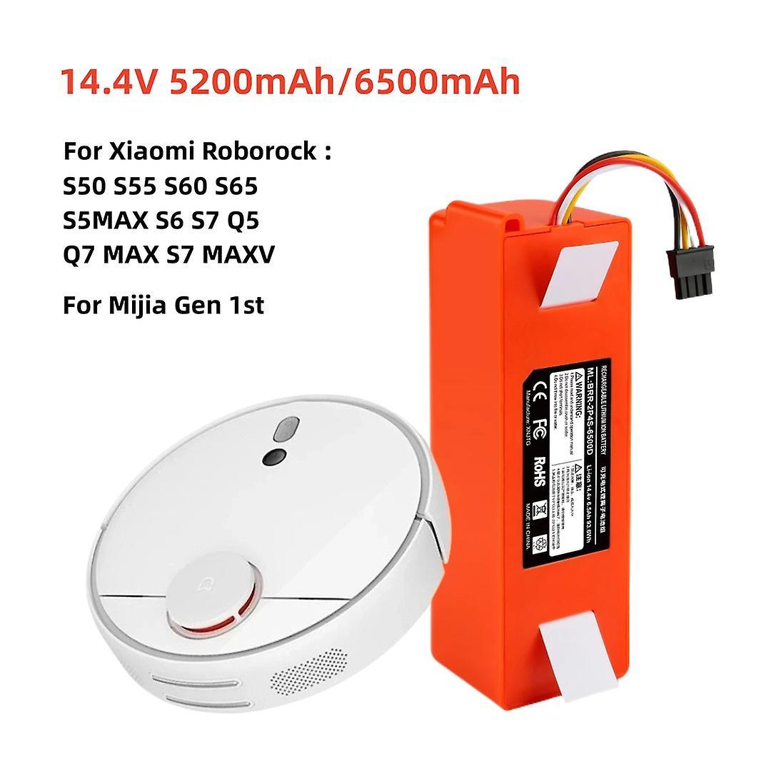 Atuto New 14.4v 5200mah Li-ion Battery Replacement For Xiaomi Roborock Vacuum Cleaner S50 S55 S60 S65 S5max S6 S7 Q5 Q7 Max S7 Maxv 6500mAh