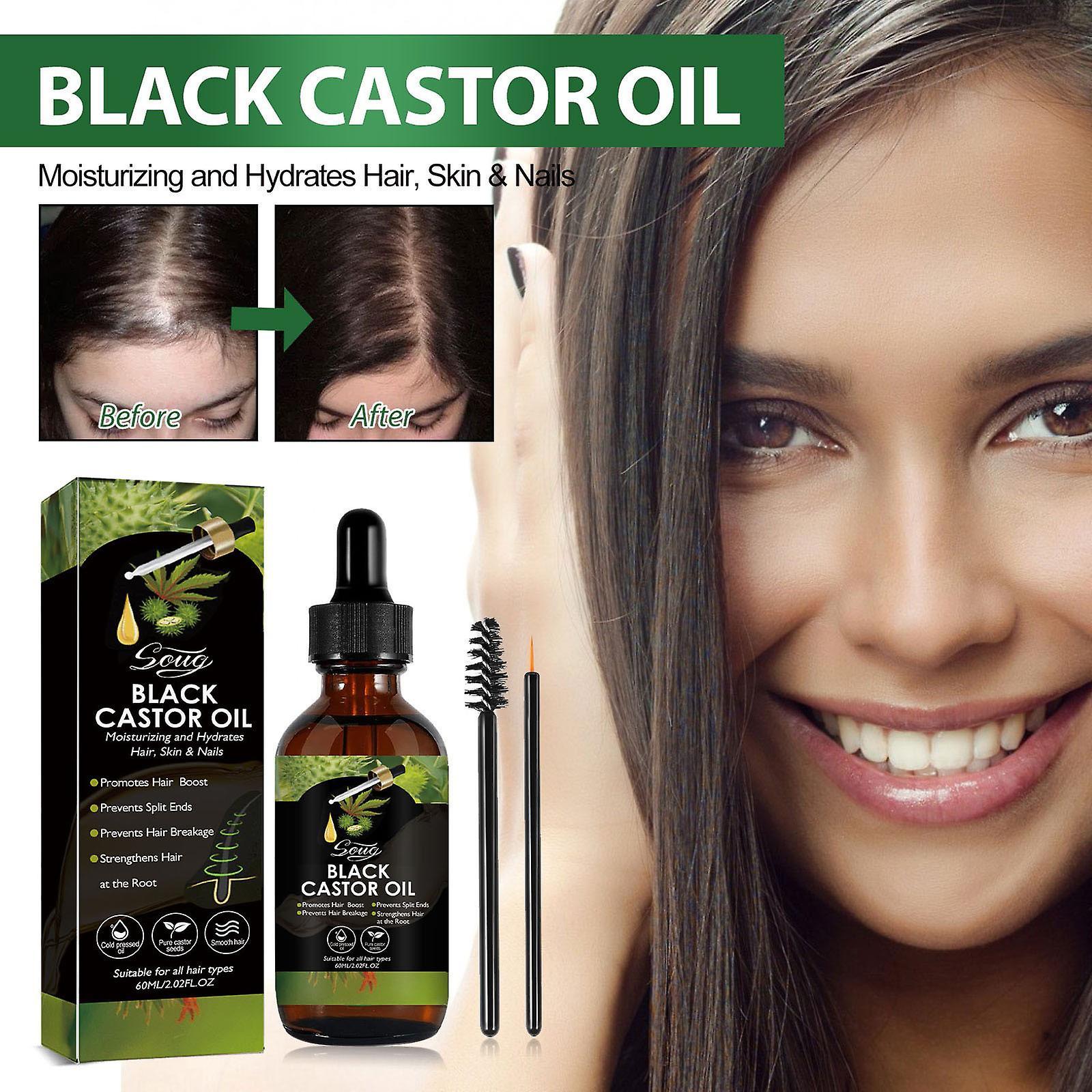 Kakanwo Black Castor Oil Cold Unrefined Castor Oil Castor Oil Body Eyelashes And Eyebrows Black Castor Oil Hair Growth Castor Oil Multicolor Free Size