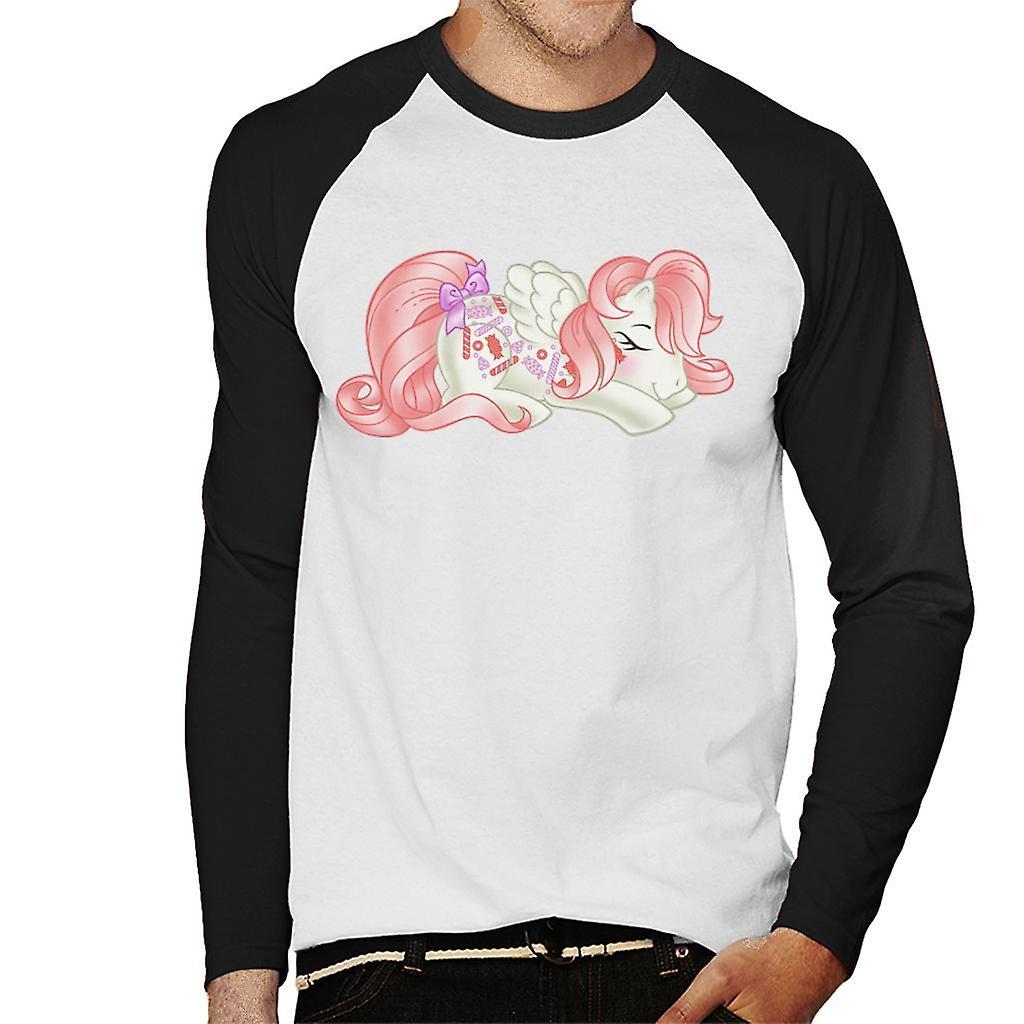 My Little Pony Strawberry Sweetie Sleep Men's Baseball Long Sleeved T-Shirt White/Black Small