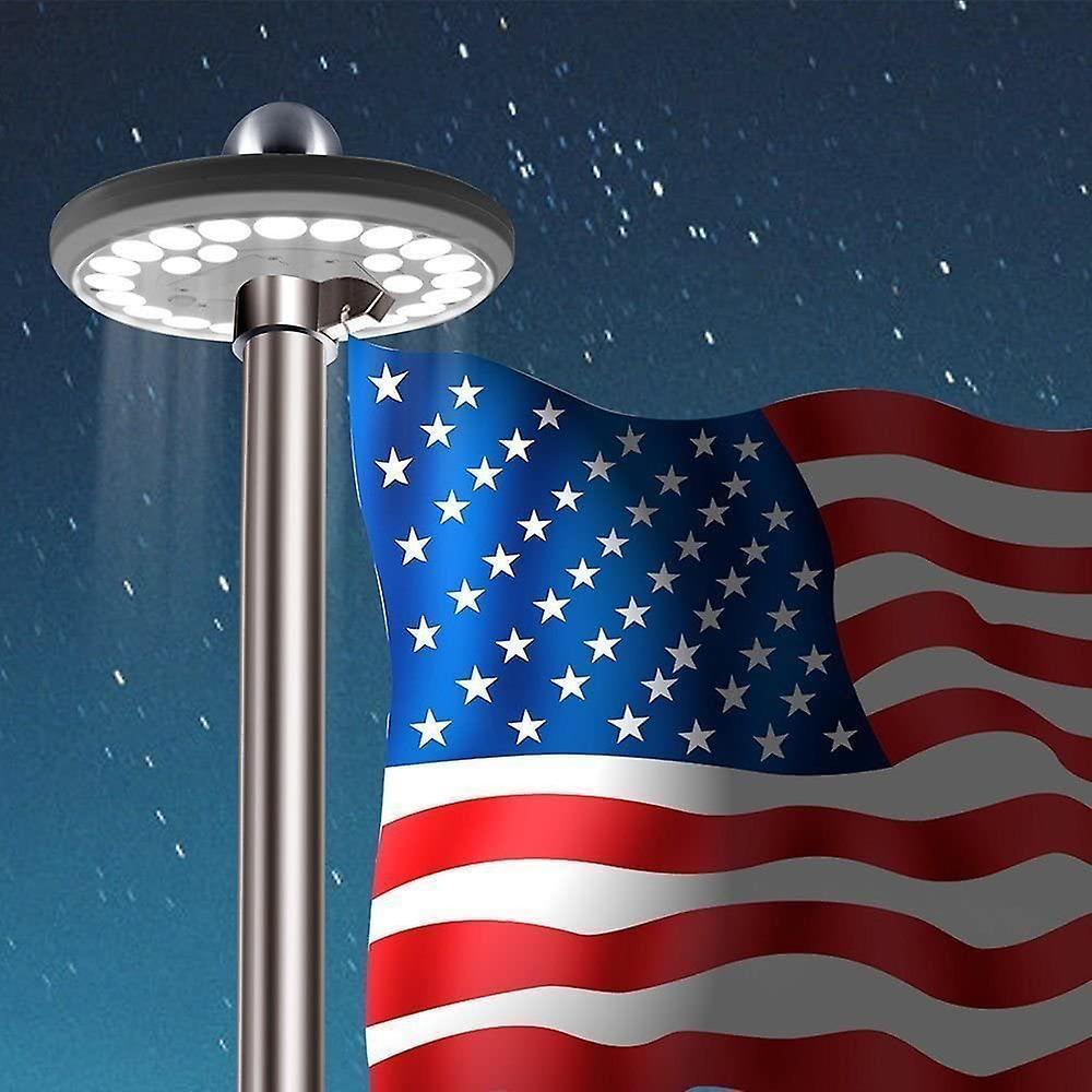 Timber Solar Flag Pole Light Bright 26 LED Solar Powered Waterproof Mount Top Downlight Powerful 5th Gen Light