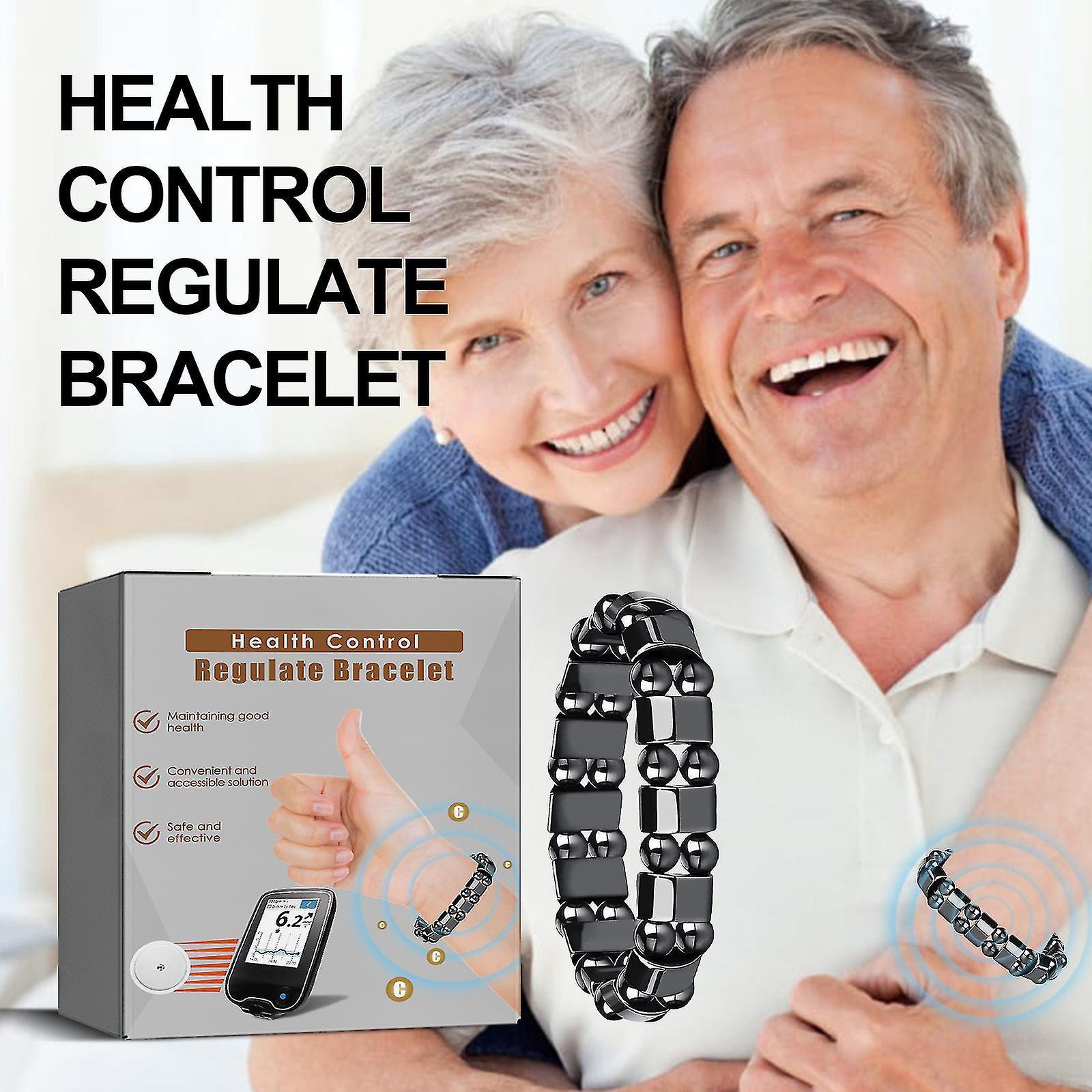 Bean Blood Glucose Control Bracelet, Health Control Regulate Bracelet, Magnetic Therapy Bracelet Blood Sugar Health Level Regulators 2pcs