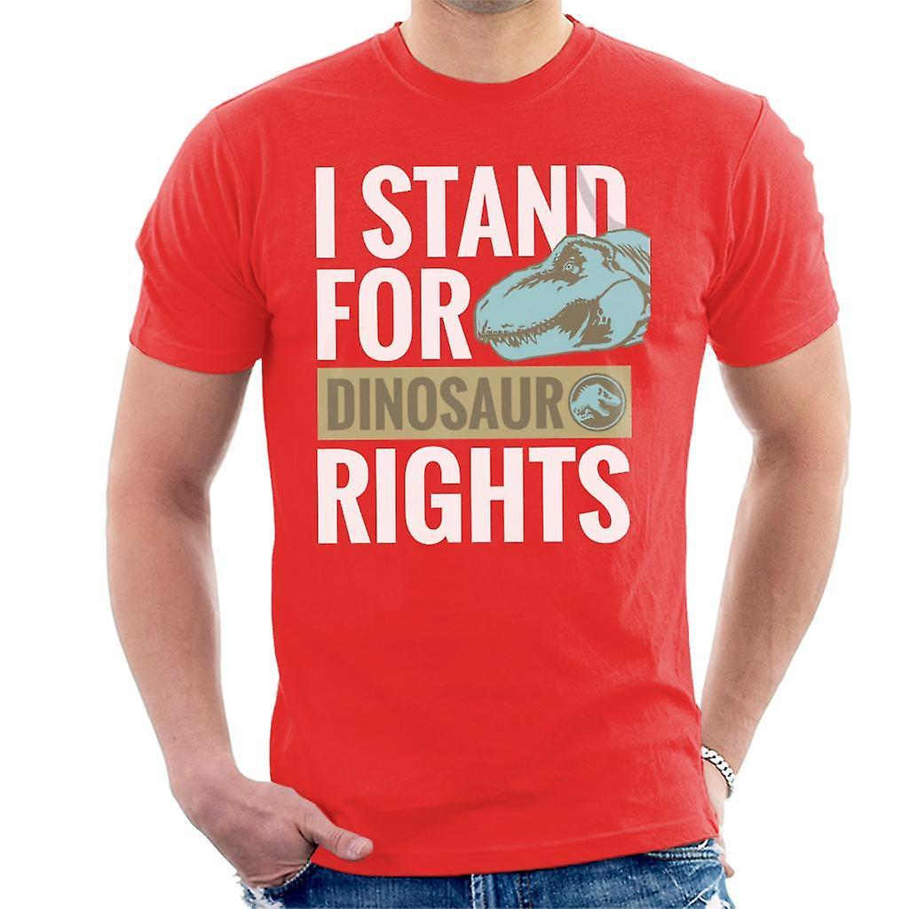 Jurassic Park Jurassic World Blue I Stand For Dinosaur Rights Men's T-Shirt Red Large