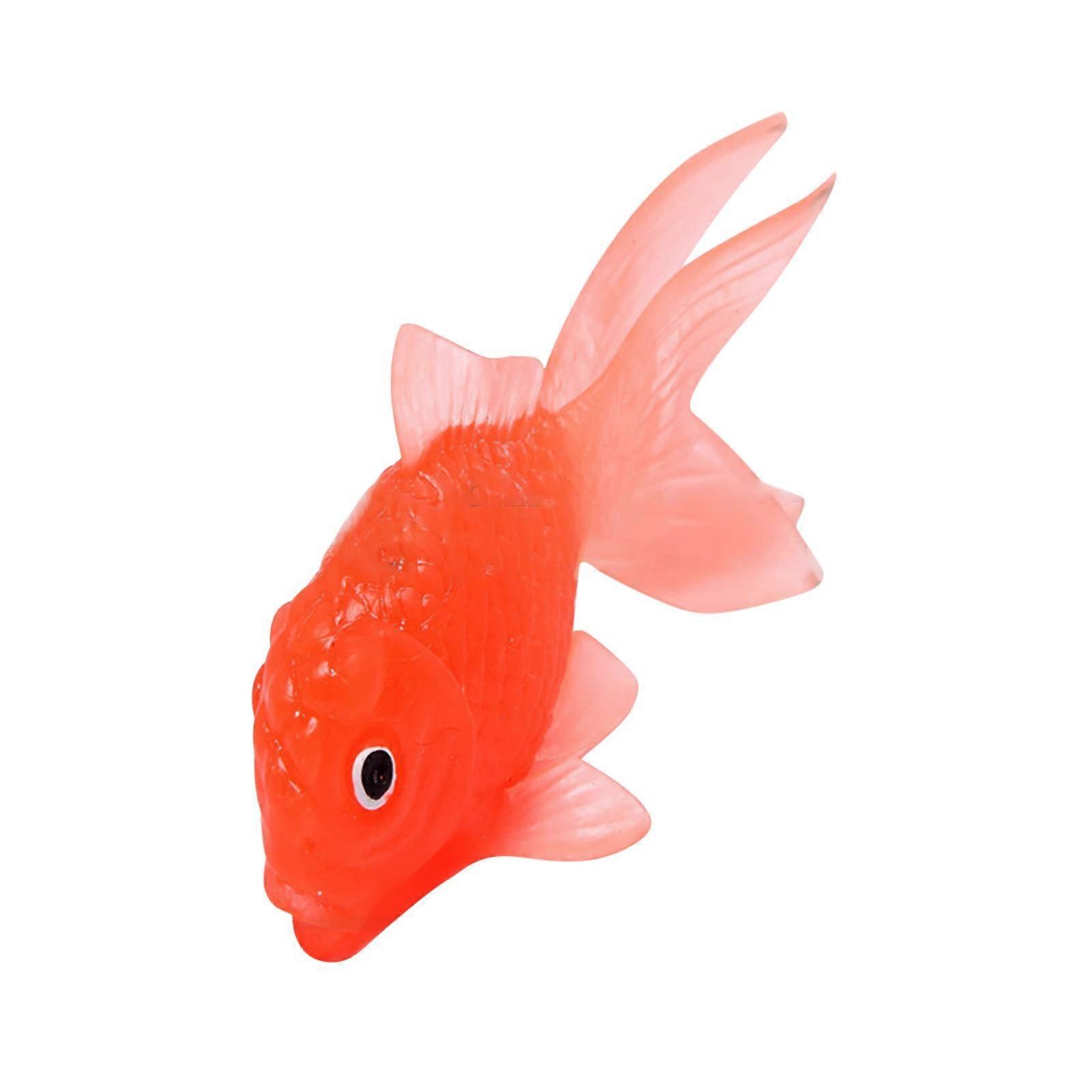 Flye 5PCS Floating Simulation Goldfish 14.5CM Translucent Soft TPR Floating Marine Animal Children's Fish Fishing Toy As shown