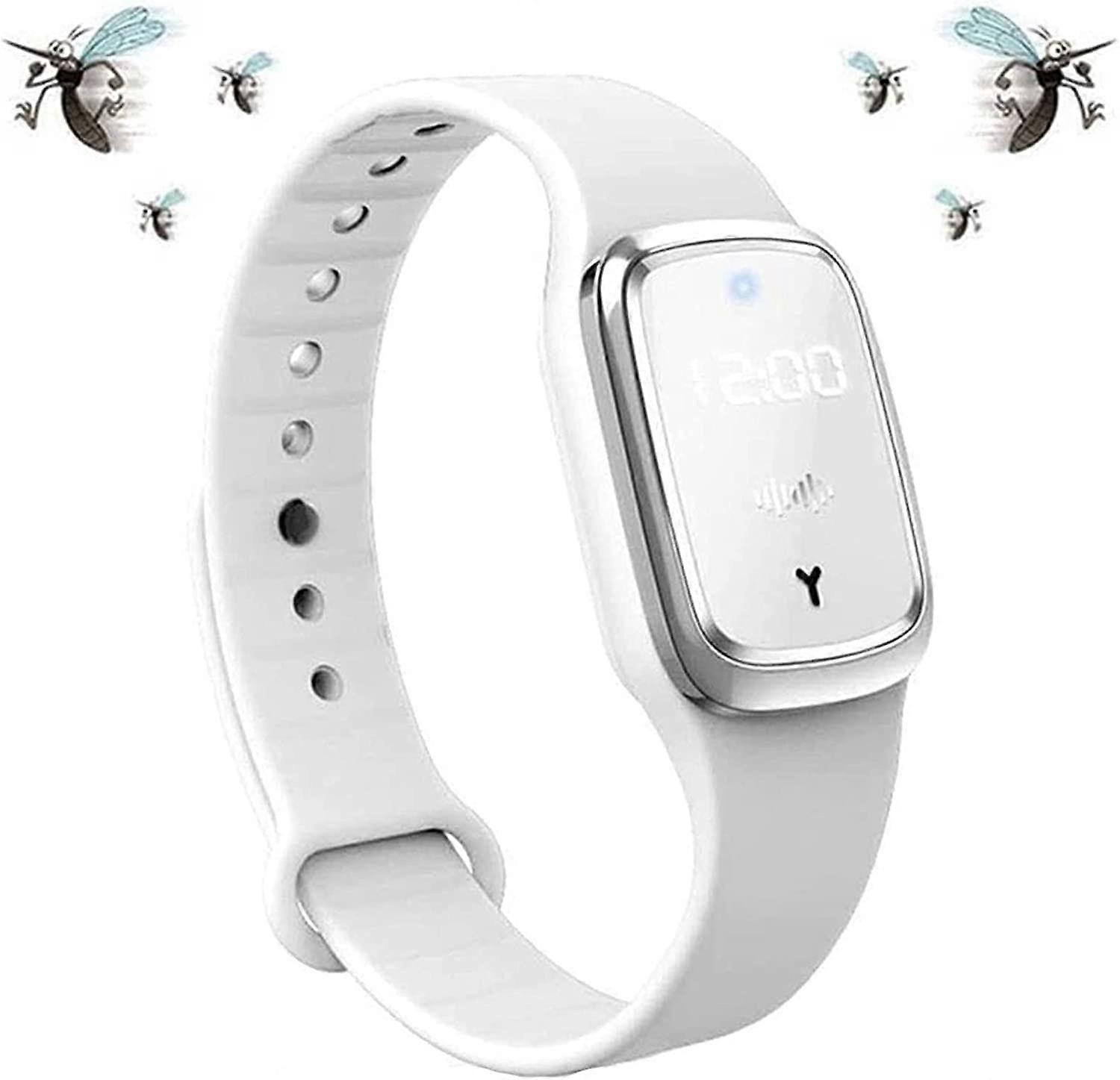 Phwj Ultrasonic Mosquito Repellent Wristband(White), Smart Insect Repellent Wristband, Electronic Mosquito Repellent Wristband Watch With USB Charg..