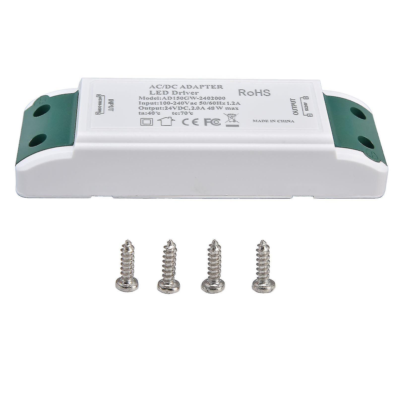 Led Transformer 24v Dc 2a 48w Constant Current Led Power Supply Driver For Home And Office Ac100240v Xixi