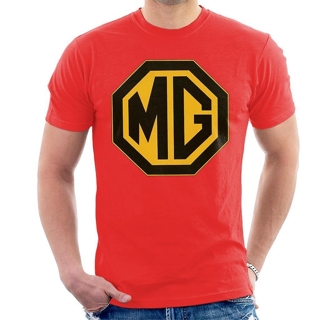 MG Black And Gold Logo British Motor Heritage Men's T-Shirt Red Medium