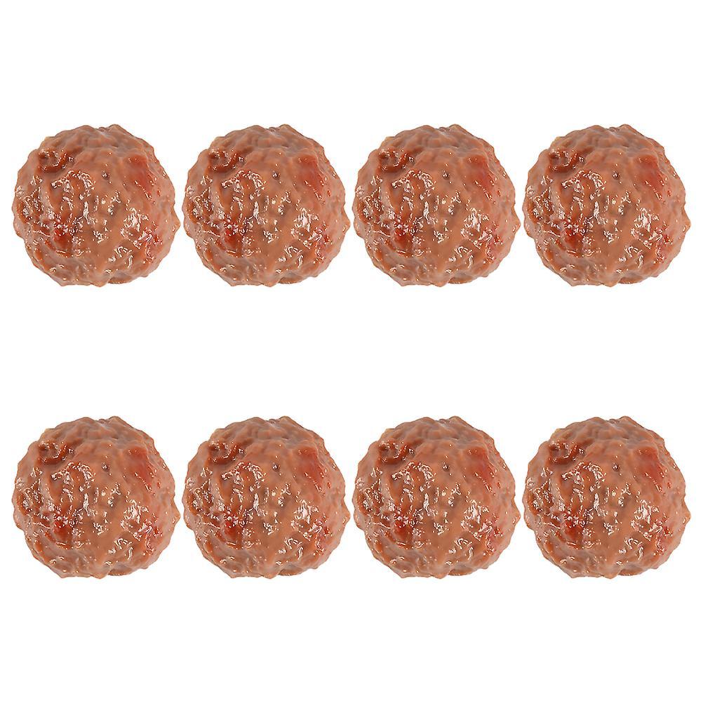 Tinksky 8Pcs Artificial Lifelike Meatballs Fake Simulation Beef Ball Home Kitchen Decoration Photography Props Brown 3.50X3.50X3.50CM