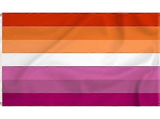 Shmshng Sunset Lesbian Pride Flag Vivid Color and UV Fade Resistant Canvas Header and Double Stitched Sunset Pride