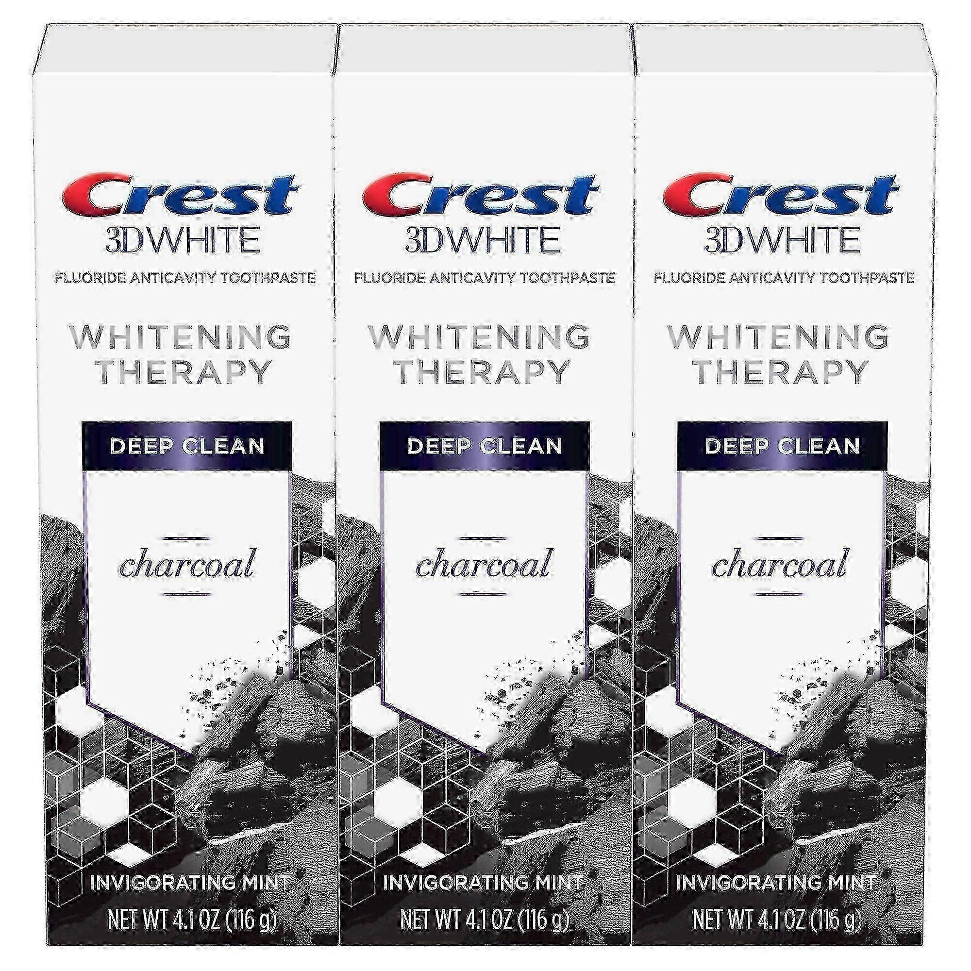 Crest 3d White Charcoal Whitening Toothpaste, 4.1 Oz X 3 Ea