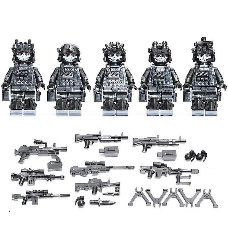 YM Studio Military Weapon Ghost Mask Special Forces Army Soldiers Moc Guns Minifigures Building Bricks