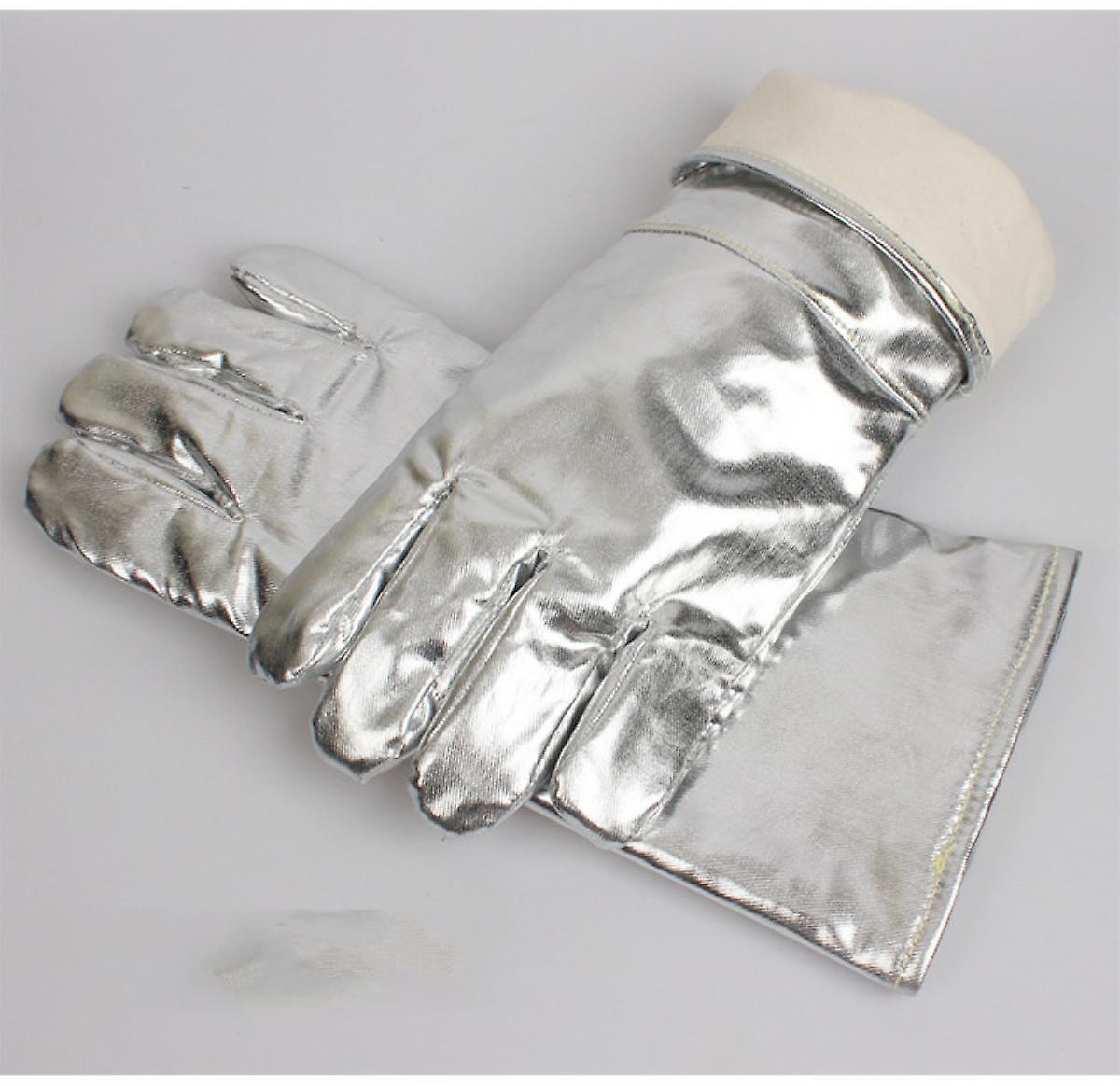 JUSCH 300 degree high temperature resistant all aluminum foil High temperature resistant gloves 300 degrees 500 degrees fire-proof, anti-scalding, hea