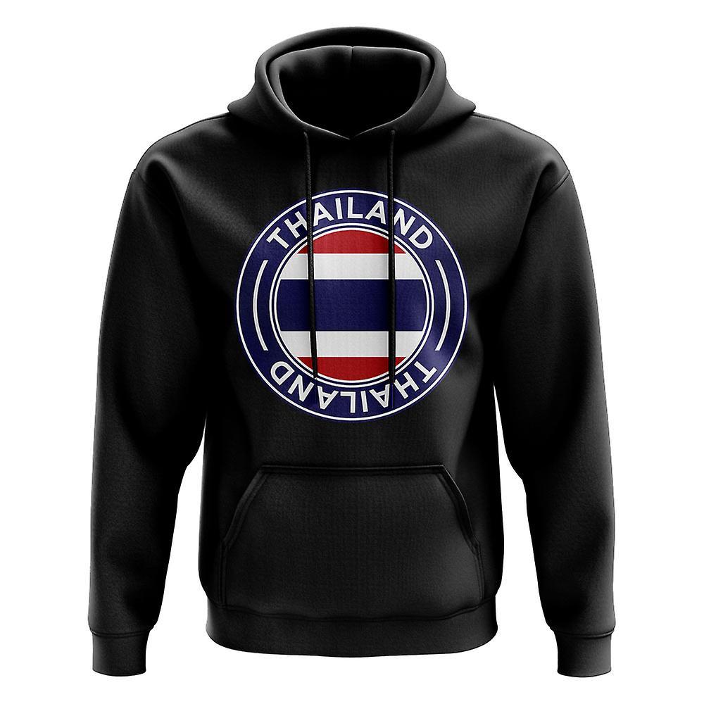 UKSoccerShop Thailand Football Badge Hoodie (Black) MB (7-8 Years)