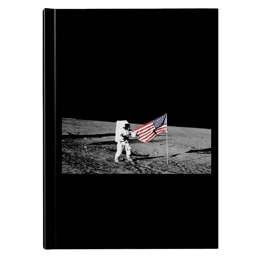 NASA Moon Landing Flag Hardback Journal Black 13 x 18.5 cm