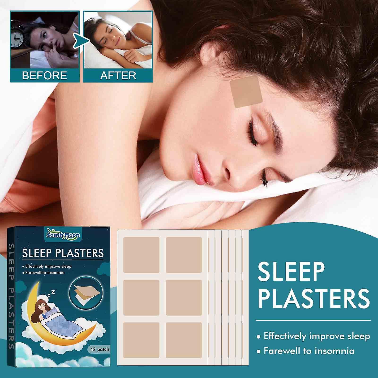 Baodan Sleep Plasters For Adults, Especially Strong Against Insomnia, Improved Set Of 42 Plasters, Sleep Aid For Men And Women, Sleep Aid, Gifts White